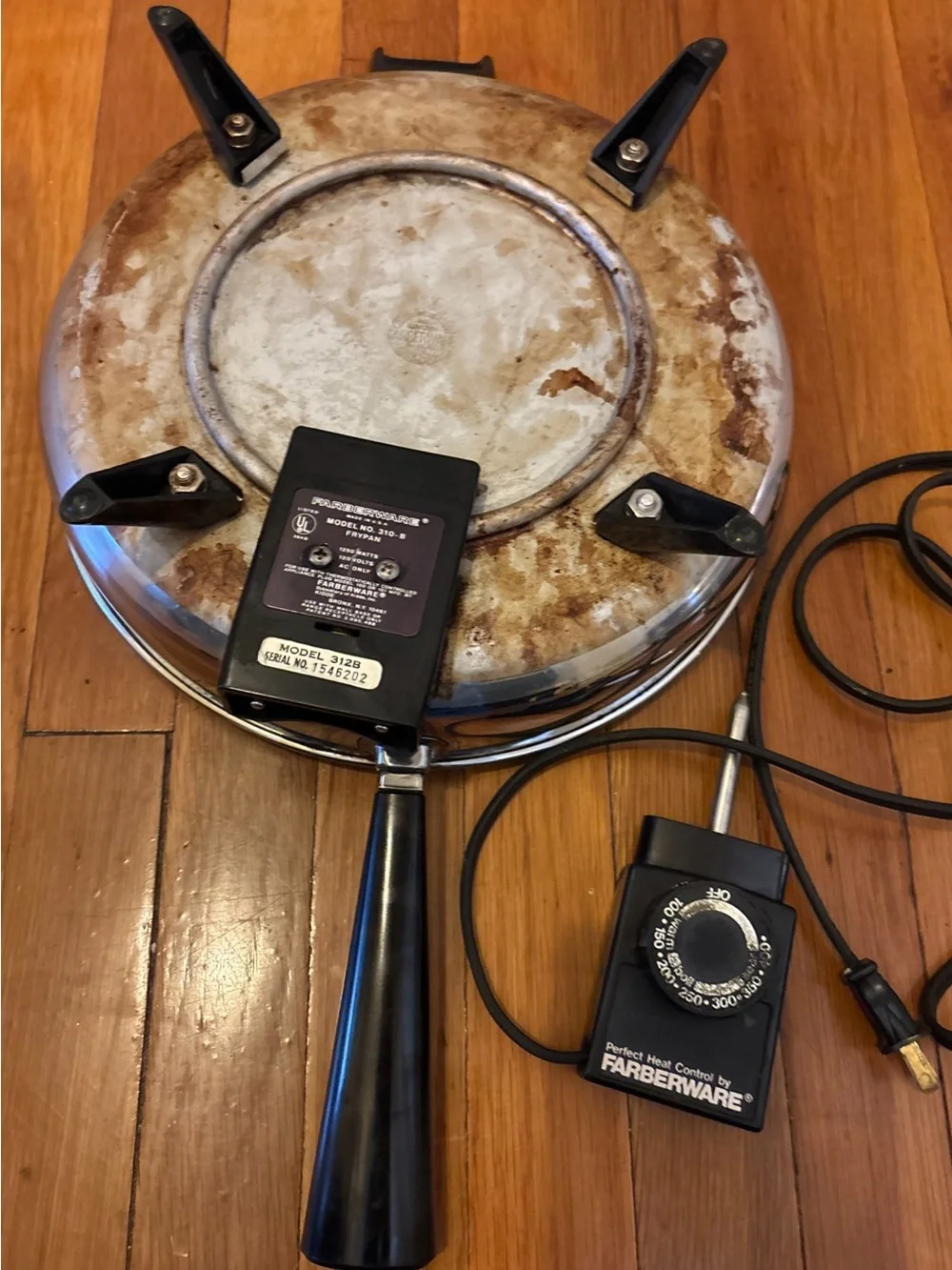 Vintage FARBERWARE 12” Electric Skillet w/DOME LID. Model 310-B. Tested Working